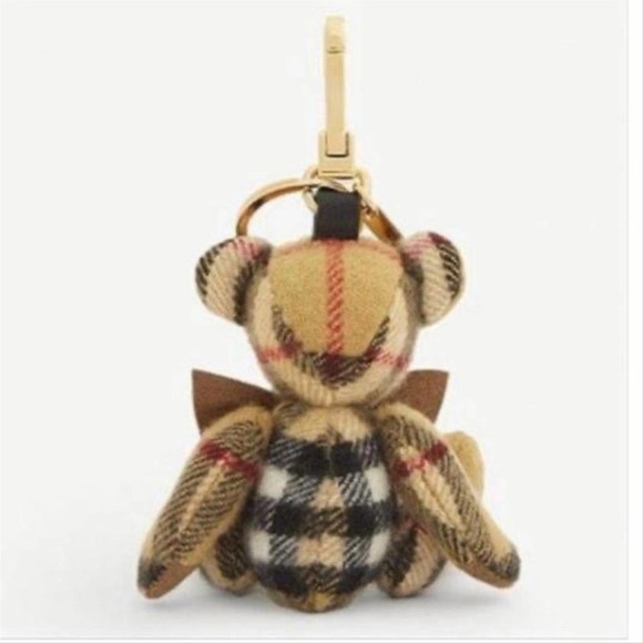 BURBERRY check cashmere Thomas bear key chain charm - Picture 3 of 3